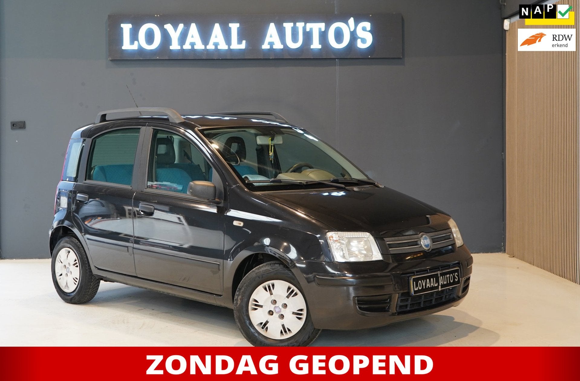 Fiat Panda 1.2 Dynamic | AIRCO | ELEK.RAMEN | APK | NAP., Auto's, Voorwielaandrijving, Stof, Gebruikt, Zwart