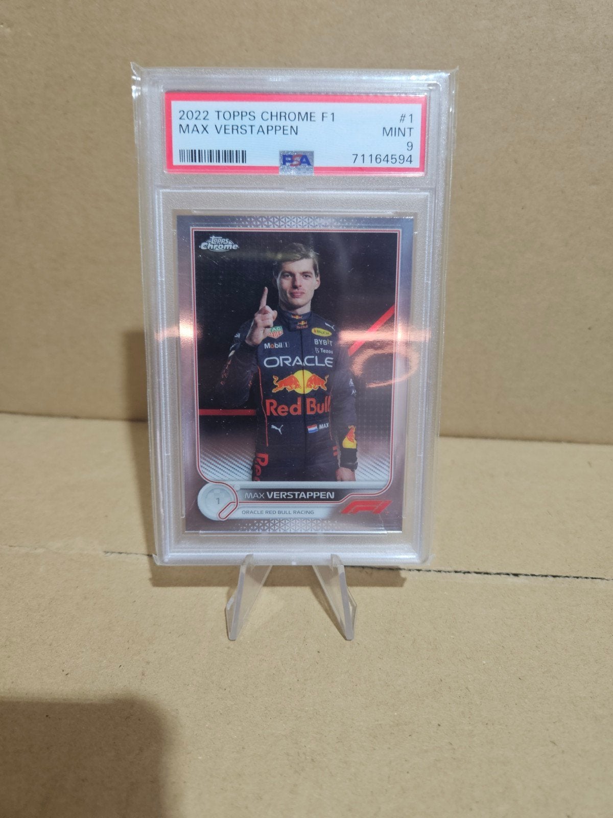 1 max verstappen psa9 topps chrome f1 2022 portrait, Ophalen of Verzenden, Nieuw, Plaatje