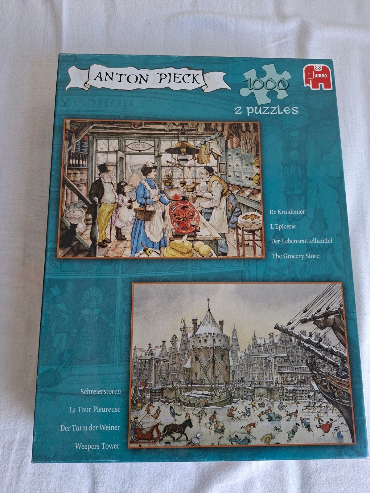 Anton Pieck Jumbo Puzzel 1000 stukjes - 2 puzzels, Ophalen of Verzenden, 500 t/m 1500 stukjes, Gebruikt, Legpuzzel