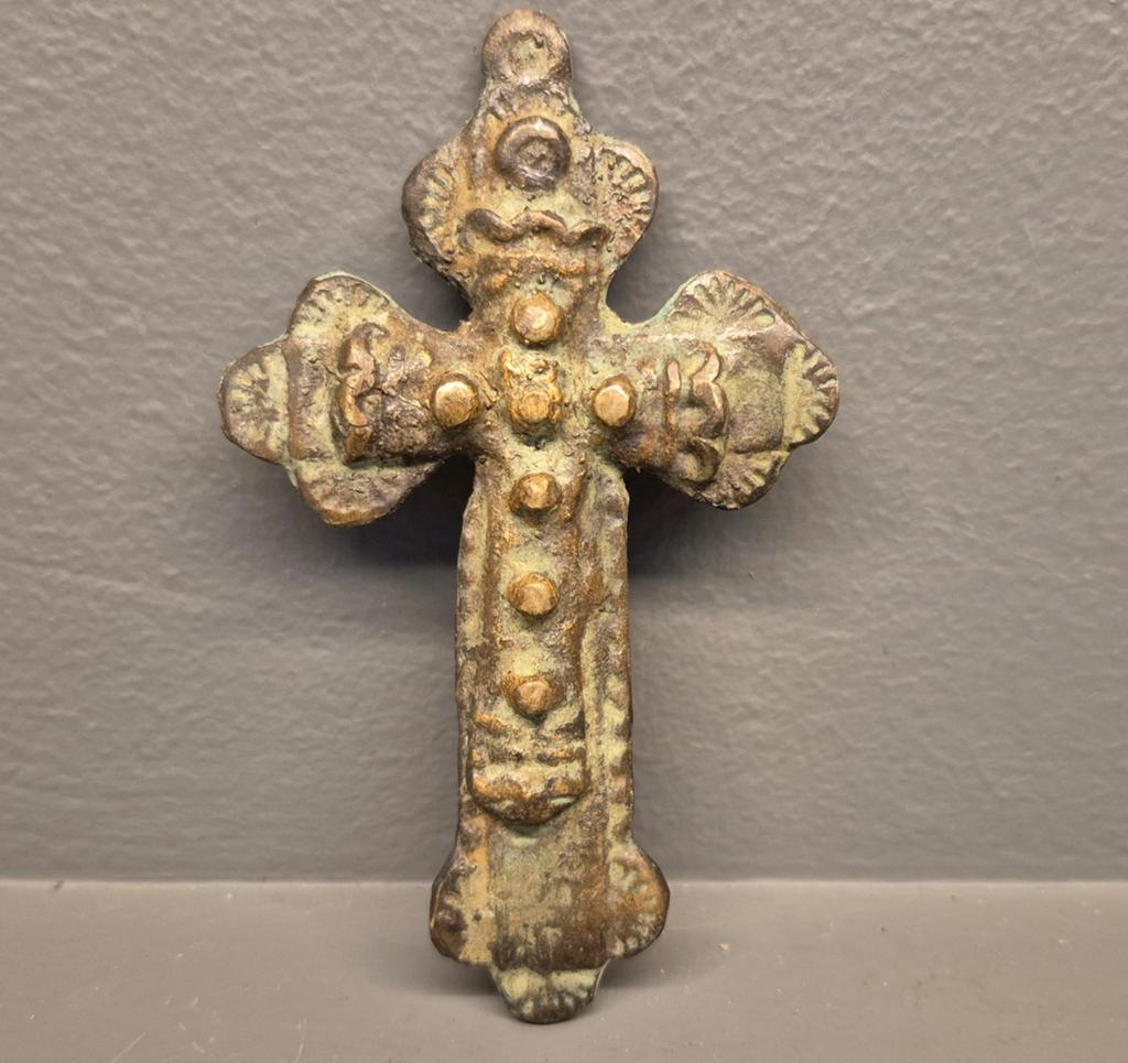 Antiek bronzen kruis, Ophalen of Verzenden