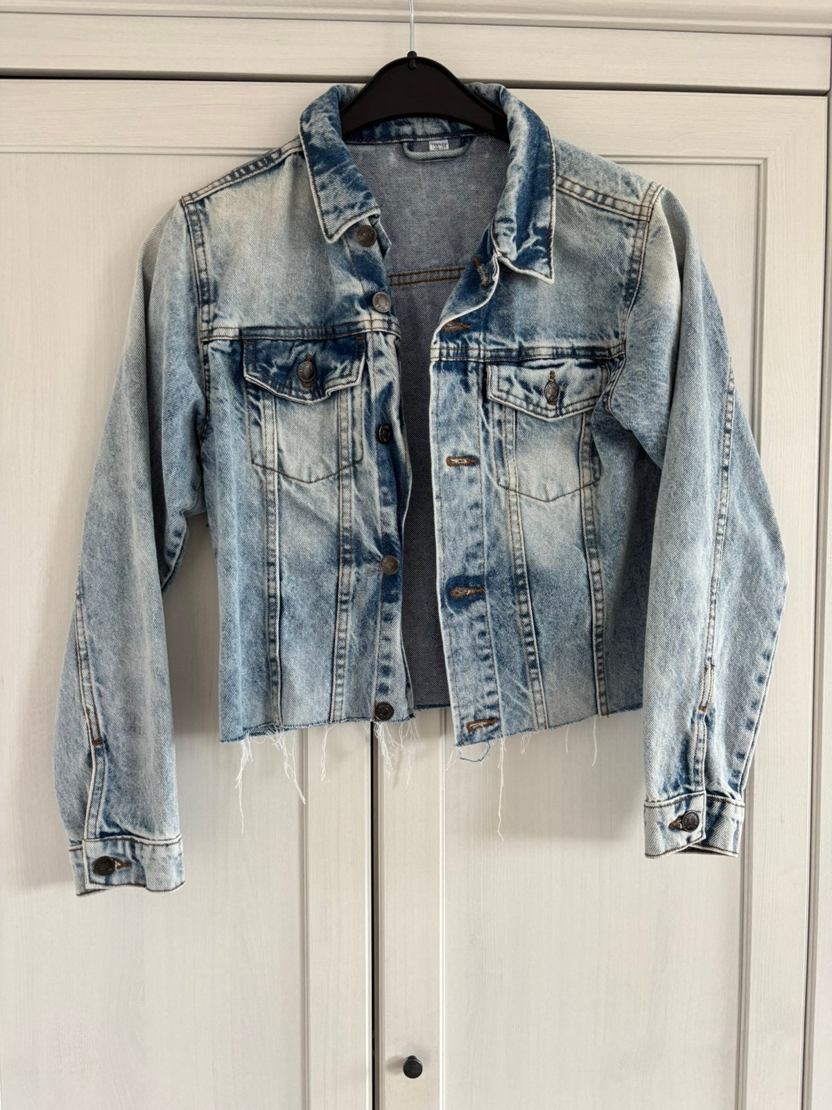Denim jas maat 158/164, Kinderen en Baby's, Kinderkleding | Maat 158, Ophalen of Verzenden, Zo goed als nieuw, Meisje, Jas