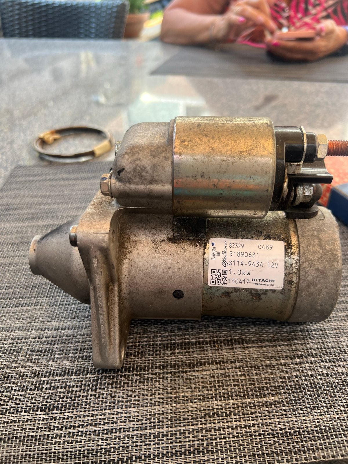 Fiat 500/panda Startmotor Hitachi S114-943A 12V 1.0KW, Ophalen of Verzenden, Gebruikt, Fiat