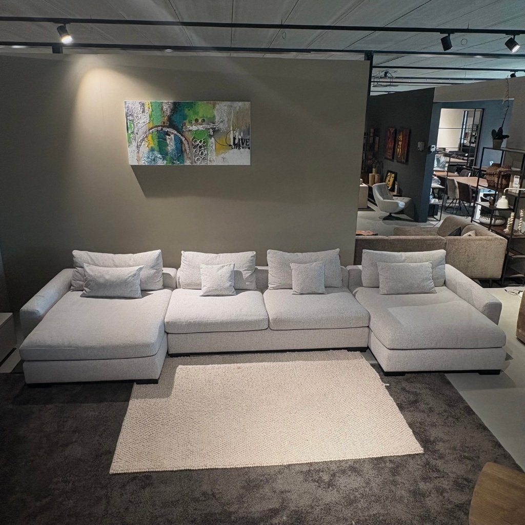 U-vorm lounge bank groot grijs 500x178cm, Ophalen, Hoekbank, 300 cm of meer, Zo goed als nieuw