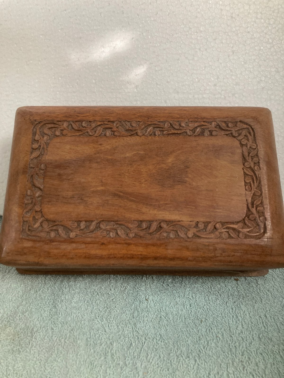 Teakhouten doos met Geheime Sluiting - 21x13x6 cm, Minder dan 50 cm, Gebruikt, Teakhout, Ophalen of Verzenden