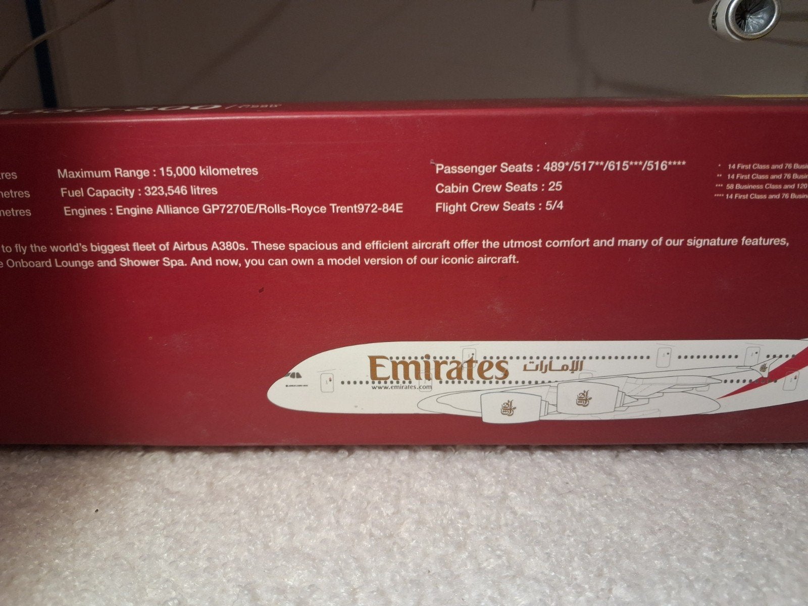 Emirates Airbus A380-800 schaalmodel, Ophalen of Verzenden