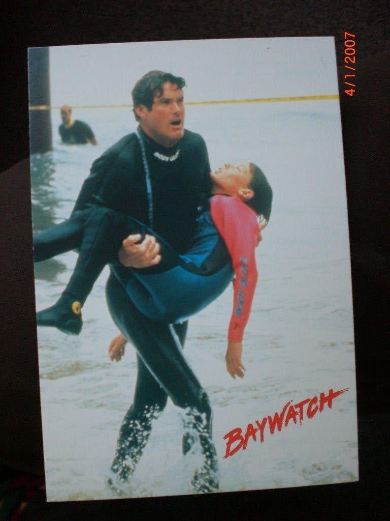 kaart Baywatch David Hasselhoff, Ophalen of Verzenden, 1980 tot heden, Ongelopen, Sterren en Beroemdheden