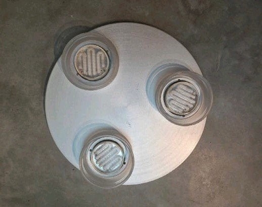 ESSO LED Plafonnière 3x 9W Zilver & Glas - Ø 38,5cm, Zilver, Gebruikt, Inclusief lichtbron, Modern