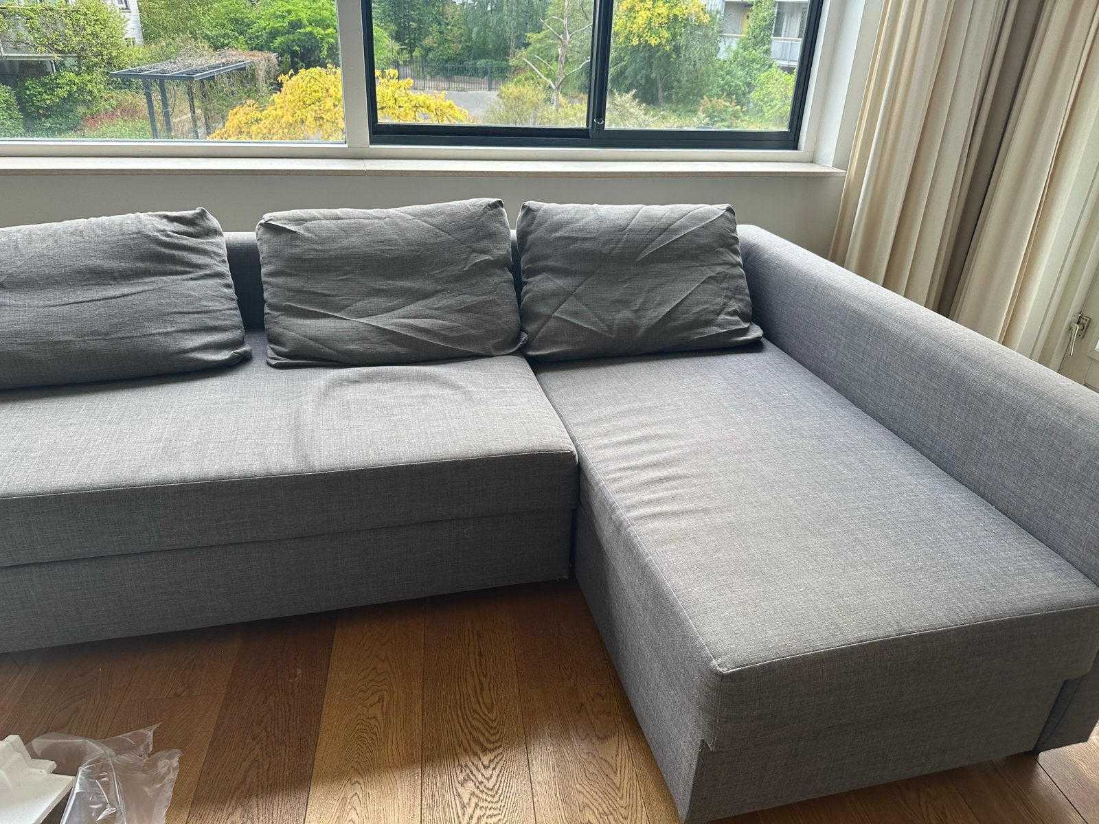 Gratis - Ikea hoekbank / slaapbank, Huis en Inrichting, Banken | Bankstellen, Ophalen, 250 tot 300 cm, Gebruikt, 100 tot 125 cm