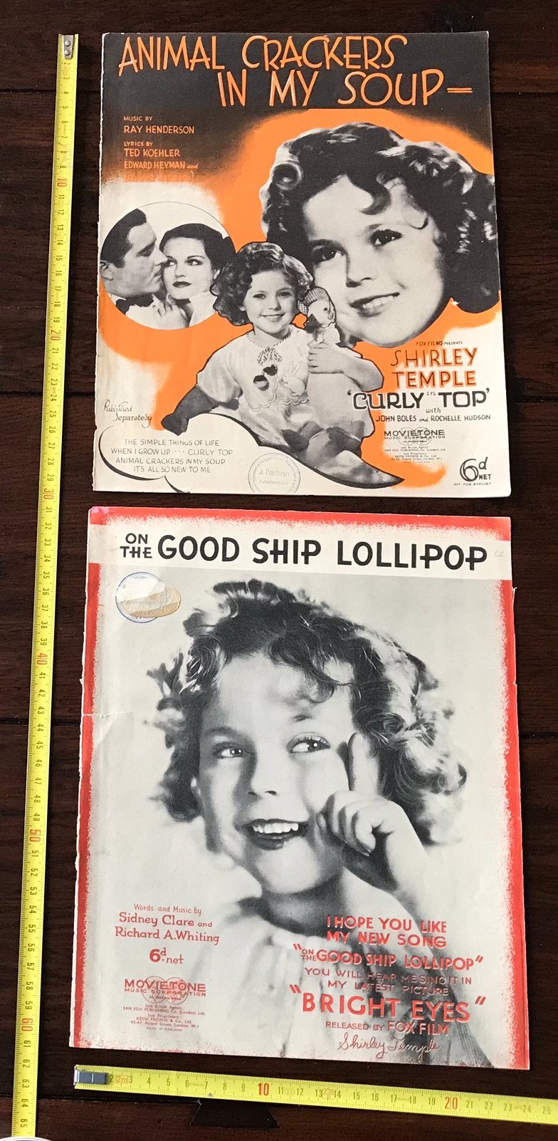 2 Oude  SHIRLEY TEMPLE  Muziekbladen, Ophalen of Verzenden, Zo goed als nieuw