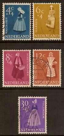 Nederland NVPH nr 707/11 gestempeld Zomerzegels 1958, Postzegels en Munten, Ophalen of Verzenden, Na 1940, Gestempeld