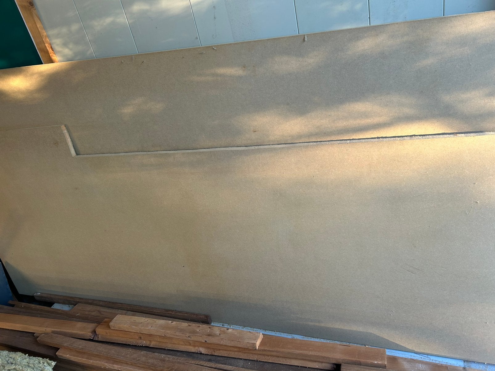 Mdf platen 22mm 2 stuks1220*2440 en 800*2440mm, Doe-het-zelf en Verbouw, Platen en Panelen, Ophalen, Gebruikt, Overige materialen
