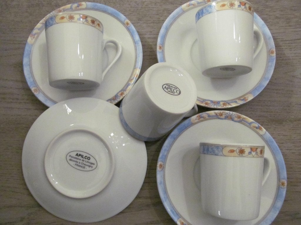 4 Apilco Decoree a Chauvigny France Kop en Schotels, Huis en Inrichting, Overige merken, Keramiek, Ophalen of Verzenden, Zo goed als nieuw