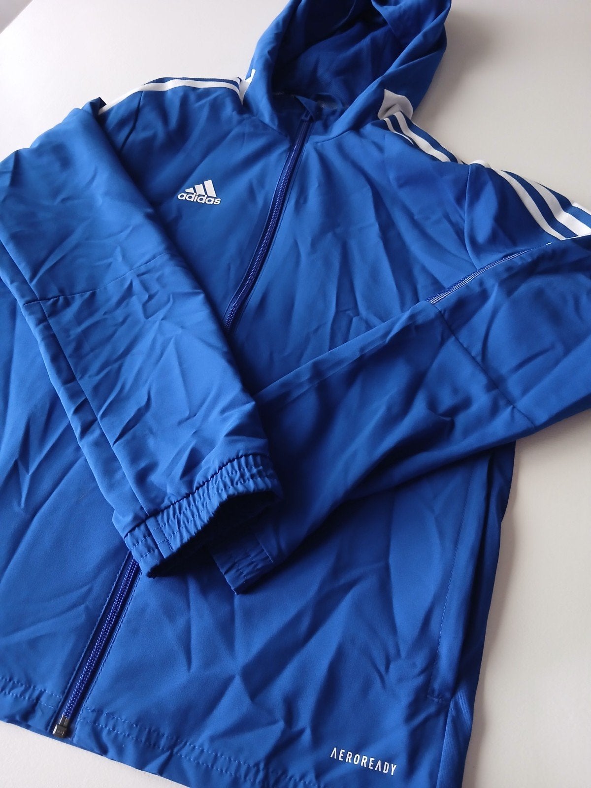 Adidas Aeroready Trainingsjack Blauw Maat 152 (11-12 jaar), Blauw, Overige maten, Ophalen of Verzenden, Zo goed als nieuw