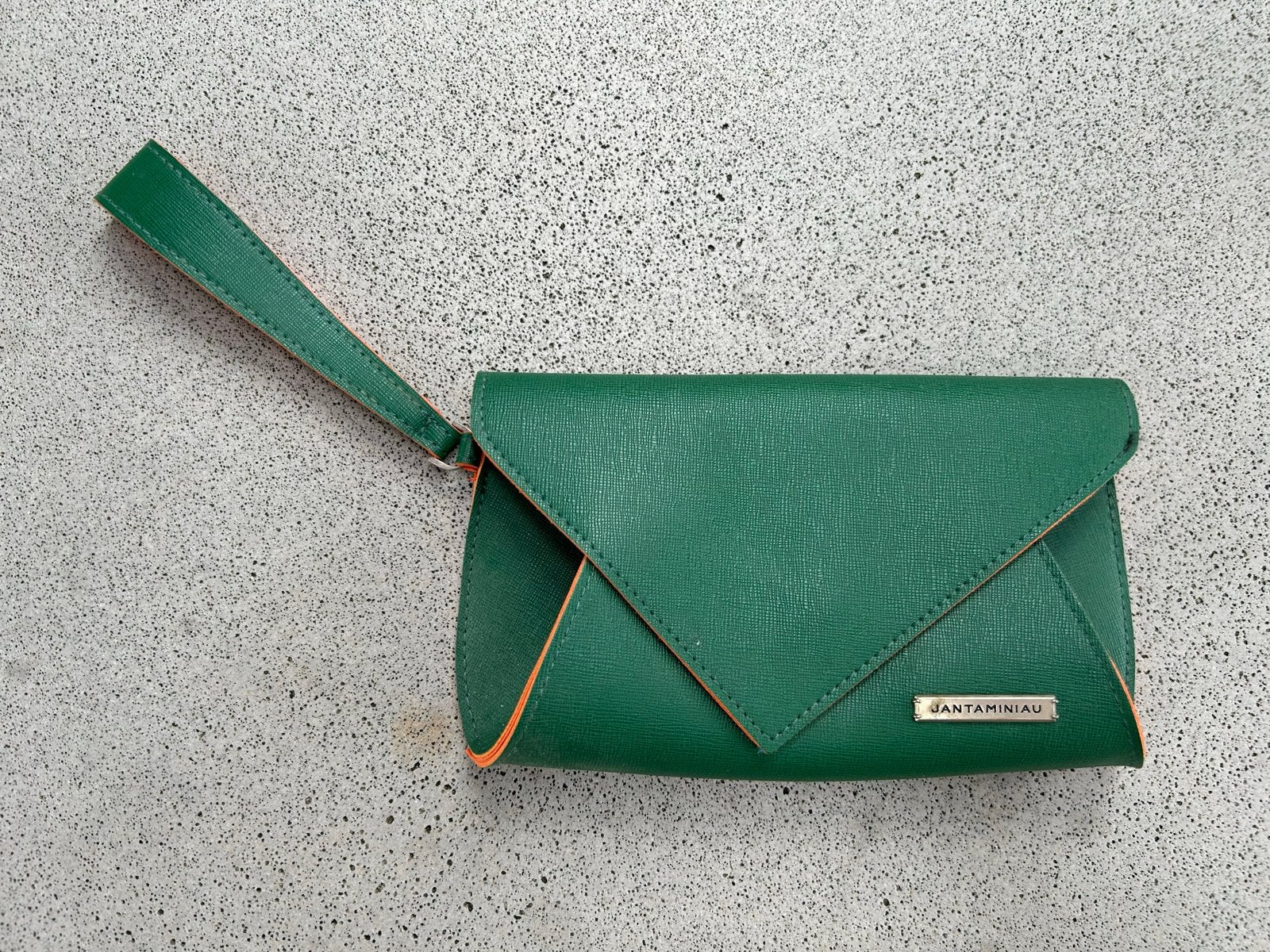 Jantaminiau x KLM Clutch Groen Oranje, Ophalen of Verzenden, Zo goed als nieuw, Groen, Avondtasje