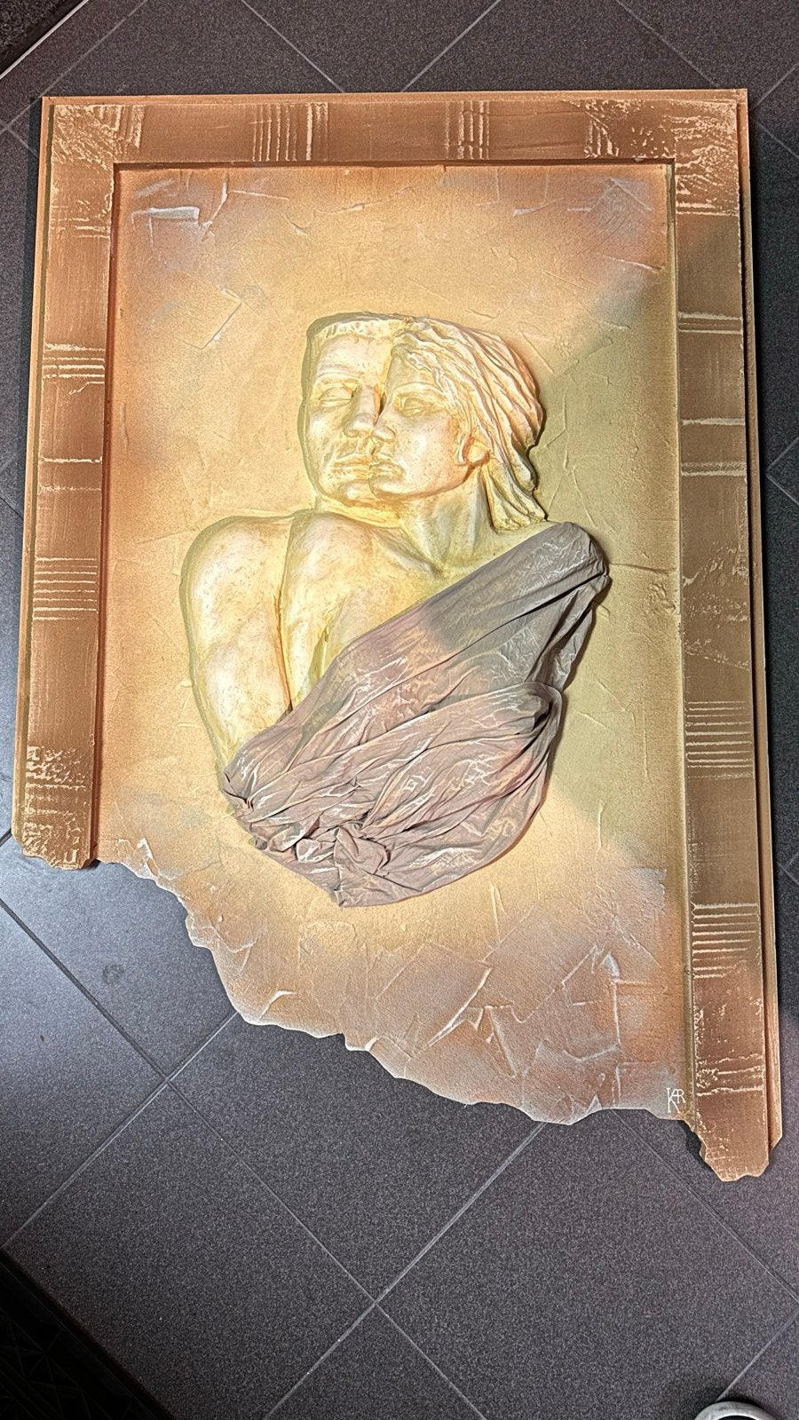 Uniek wanddecoratie reliëf - Klassieke figuur, Ophalen, 50 - 100 cm, Wanddecoratie, Meerkleurig