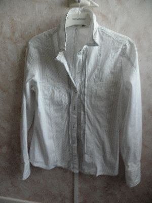 Goedkope wit zwarte stretch kerst blouse BONITA mt 40 zgan, Maat 38/40 (M), Wit, Bonita, Ophalen of Verzenden