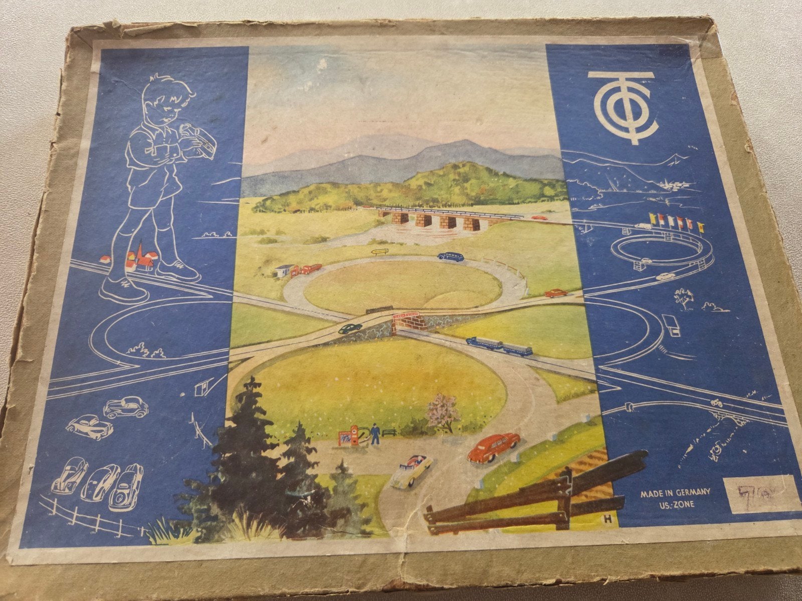 Tippco TCO autobaan jaren 50 met originele doos, Ophalen of Verzenden