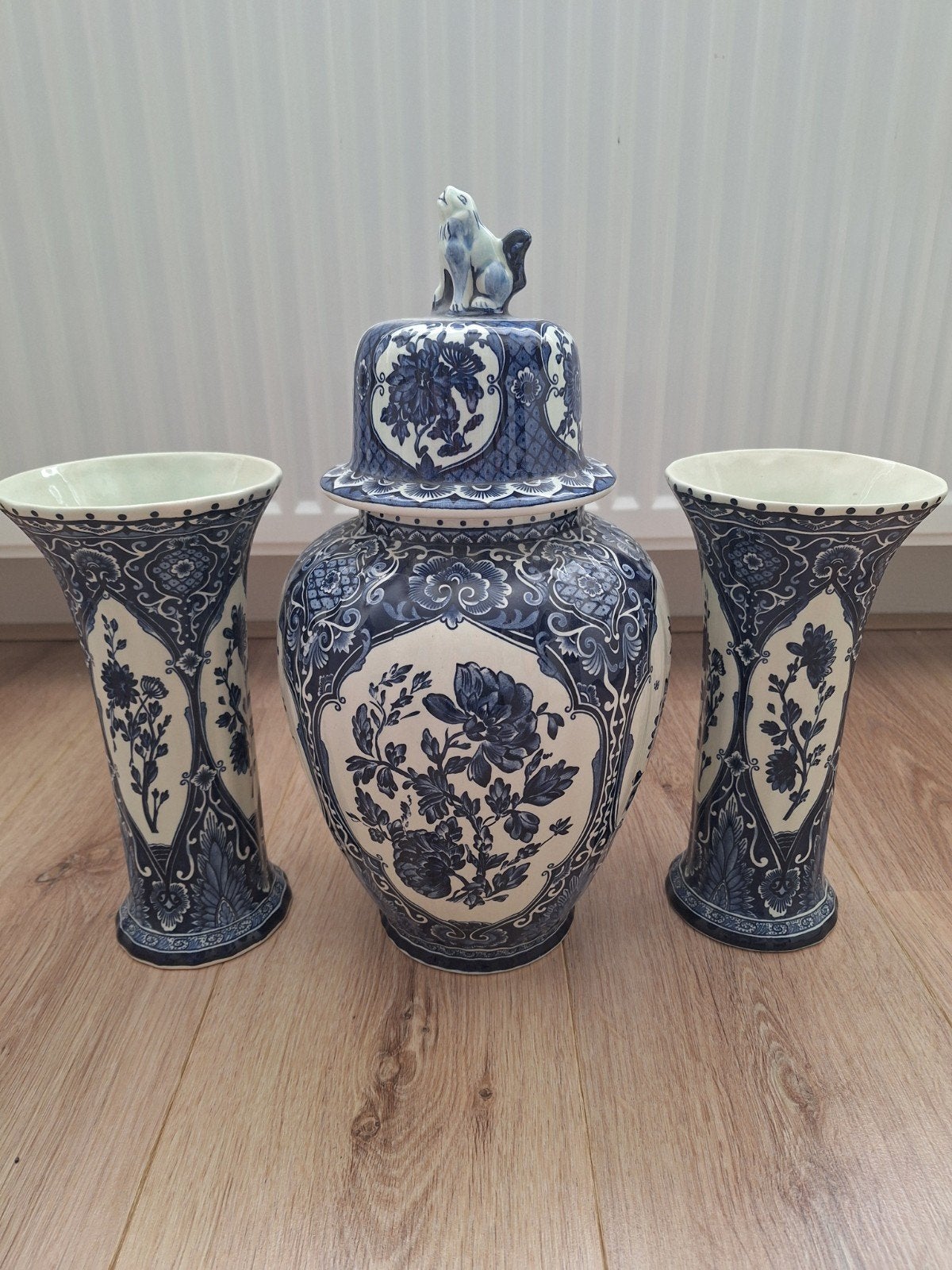 Delfts Blauw van Boch Royal Sphinx vazen set., Ophalen of Verzenden