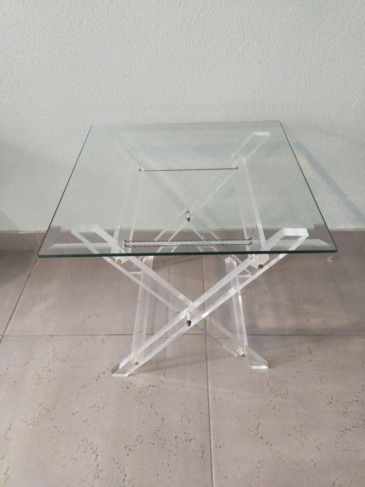 Design bijzettafel jaren 70/80 Hollywood Regency plexiglas, Ophalen of Verzenden, Zo goed als nieuw