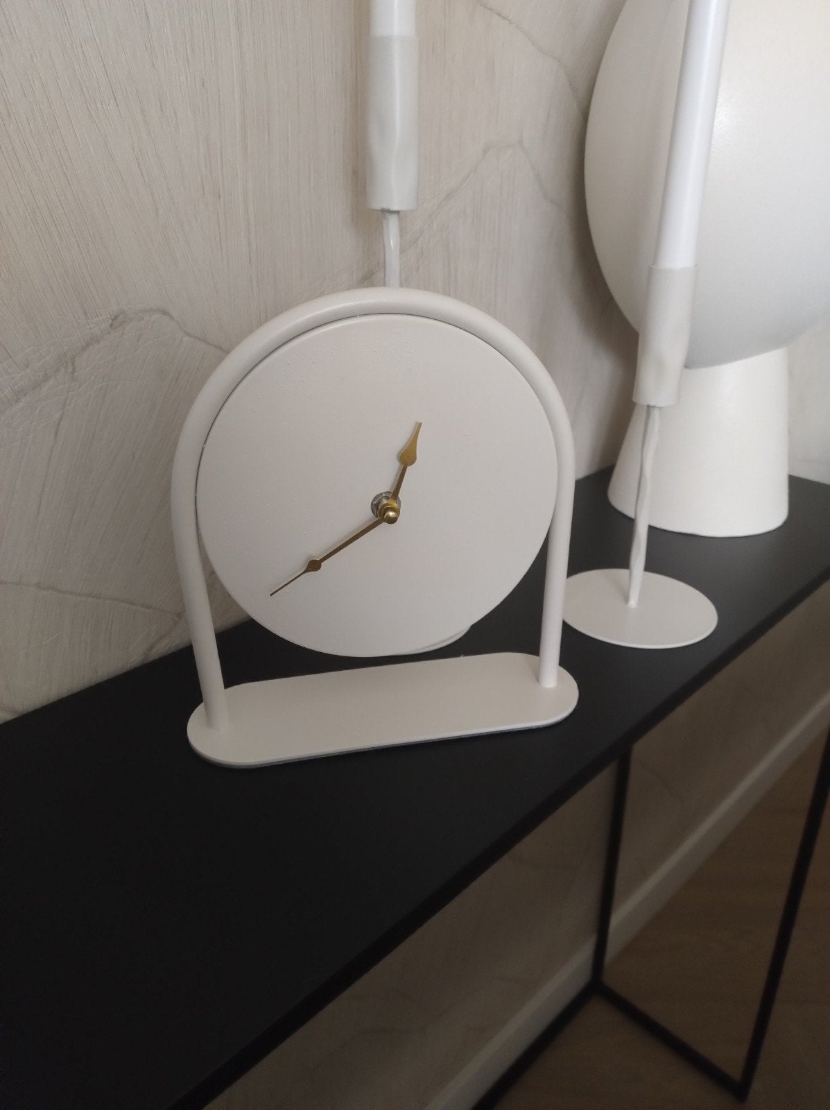 Beige kleurige tafel klok., Ophalen, Wandklok