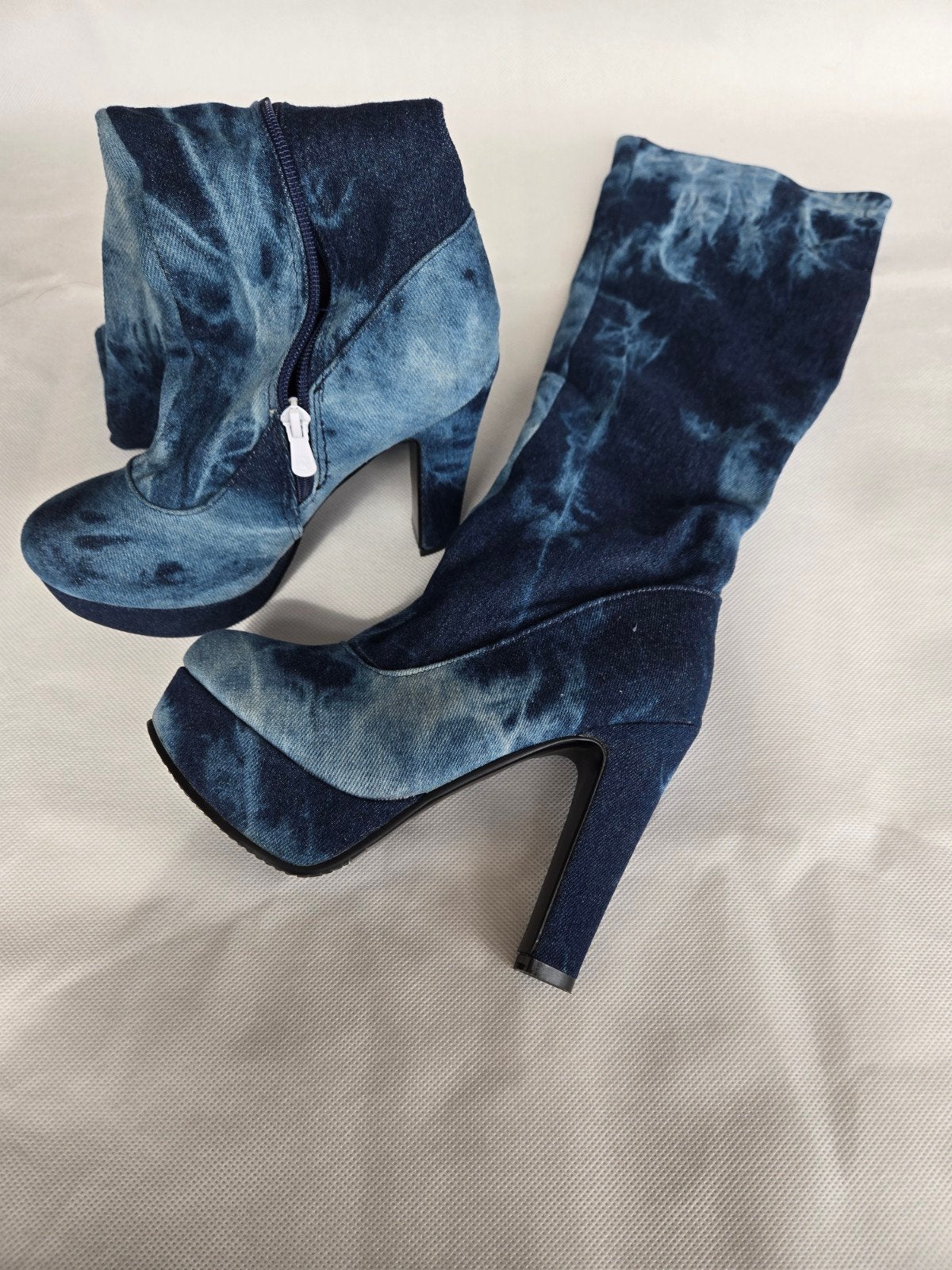 Spijker Laarzen - Stoer en Trendy!, Kleding | Dames, Schoenen, Nieuw, Hoge laarzen, Blauw, Ophalen of Verzenden
