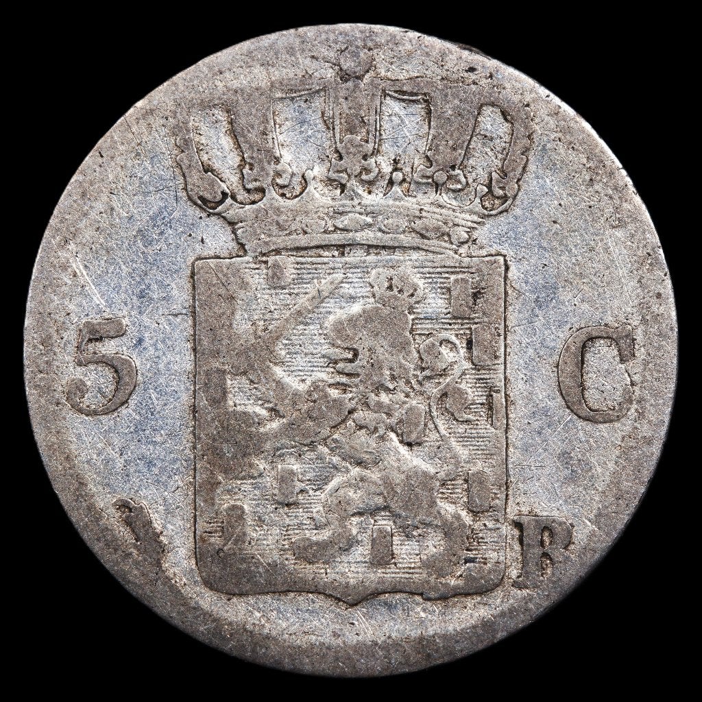 5 cent 1825 Brussel. Fr., Postzegels en Munten, Munten | Nederland, Zilver, Ophalen of Verzenden, Koning Willem I, Losse munt