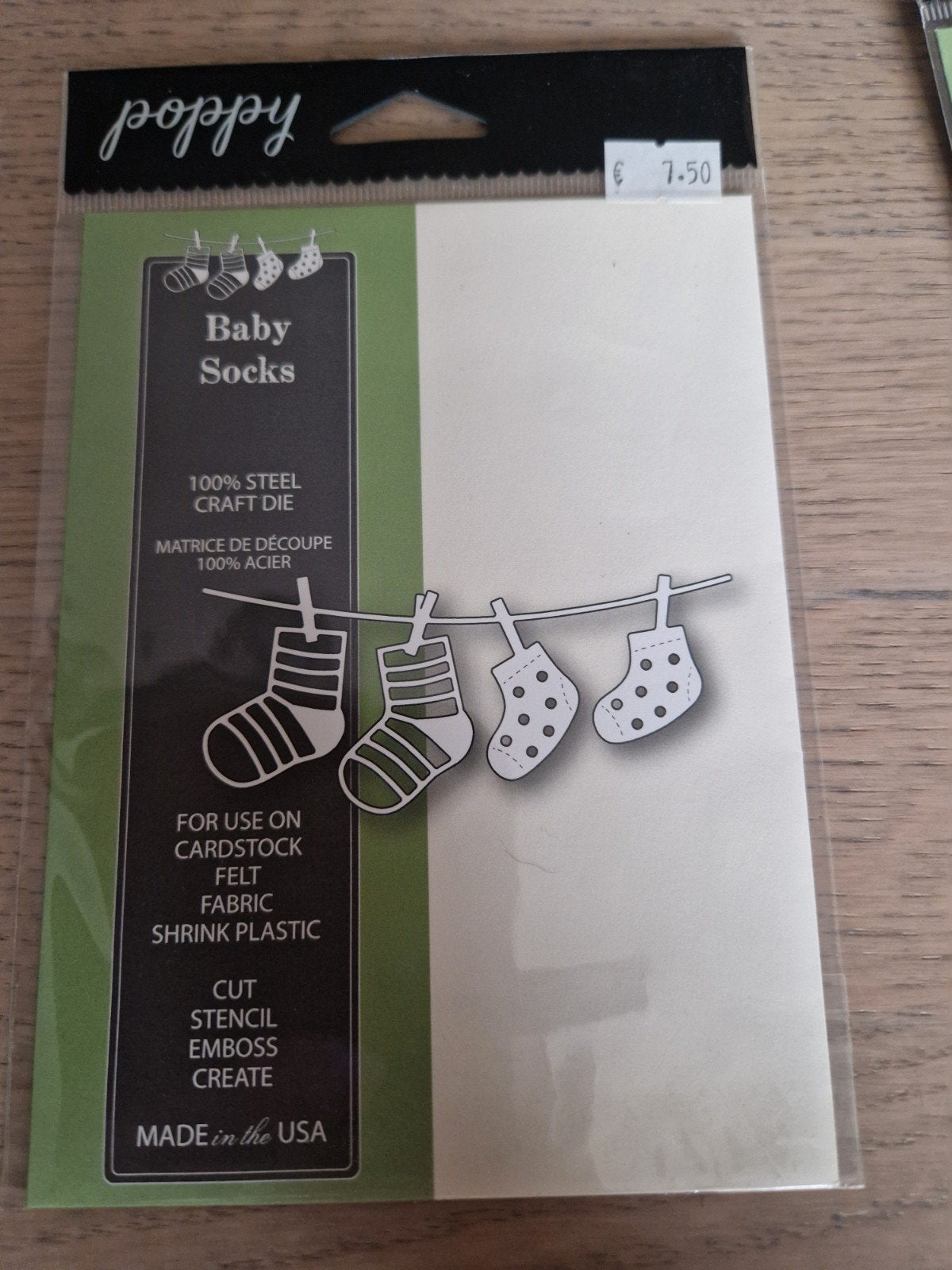 Poppy Baby Socks 100% Stalen Snijmal - Nieuw, Hobby en Vrije tijd, Ophalen of Verzenden, Nieuw