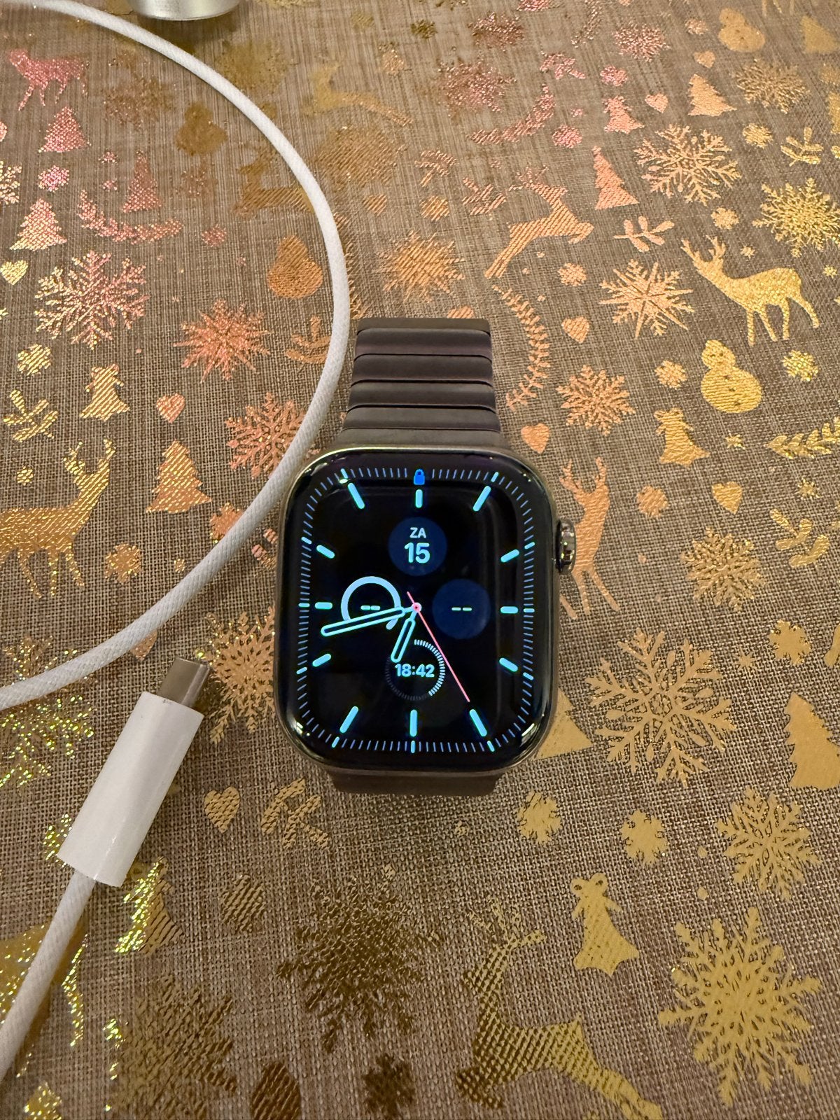 Apple Watch Series 10 (42mm) met link bracelet, Ophalen, IOS, Waterdicht, Grijs