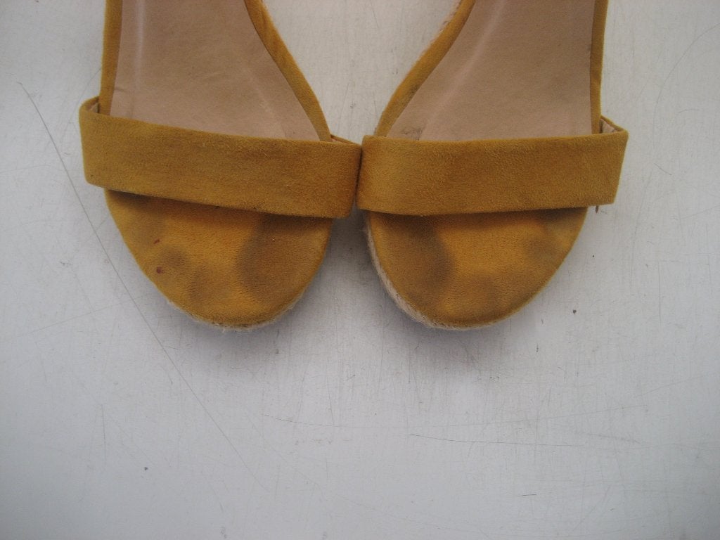 sleehakken geel maat 38 gedragen, Verzenden, Geel, Sandalen of Muiltjes, Gedragen