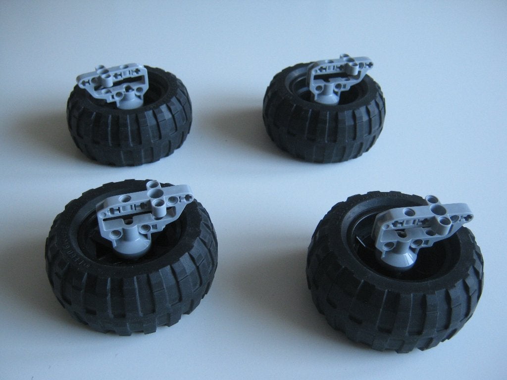 4 grote technic Lego wielen / banden 94.8 x 44 R, Lego, Ophalen of Verzenden, Zo goed als nieuw, Technic