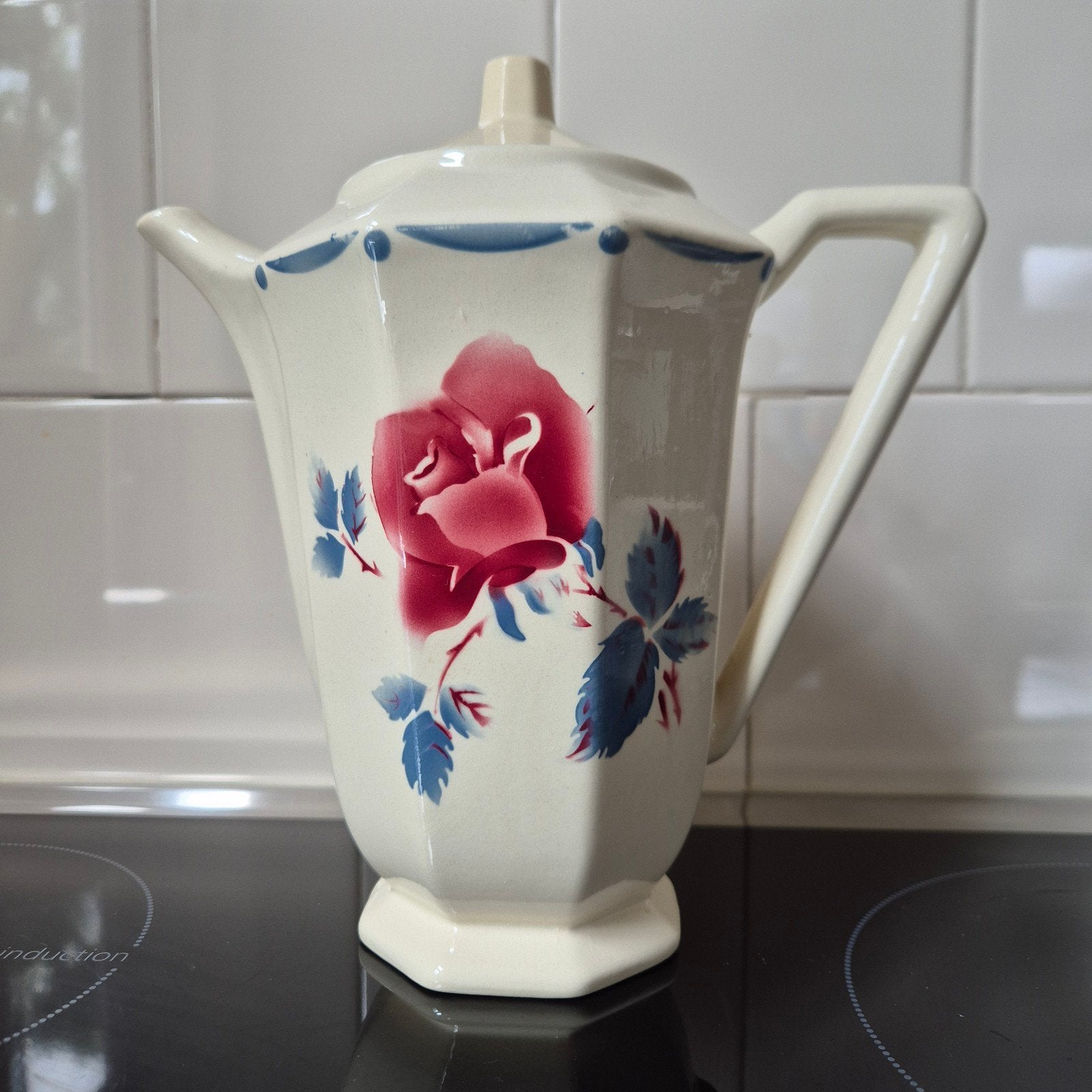 Vintage Digoin Boulogne grote koffie/theepot, Huis en Inrichting, Overige typen, Ophalen of Verzenden, Zo goed als nieuw, Overige stijlen