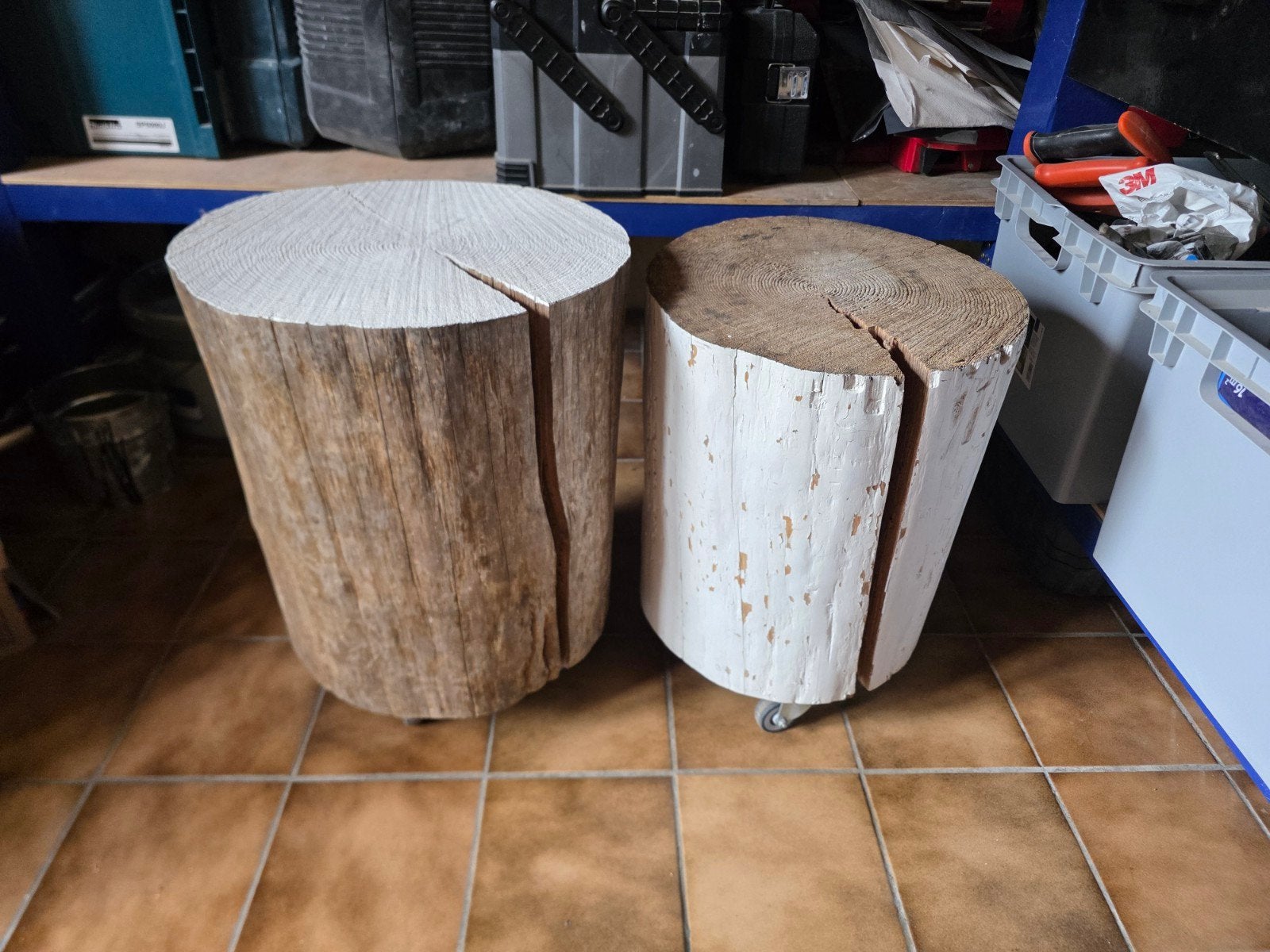 Set van 2 Salontafels - Boomstam Design, Huis en Inrichting, Tafels | Salontafels, Gebruikt, 50 – 75, Minder dan 50 cm, Minder dan 50 cm