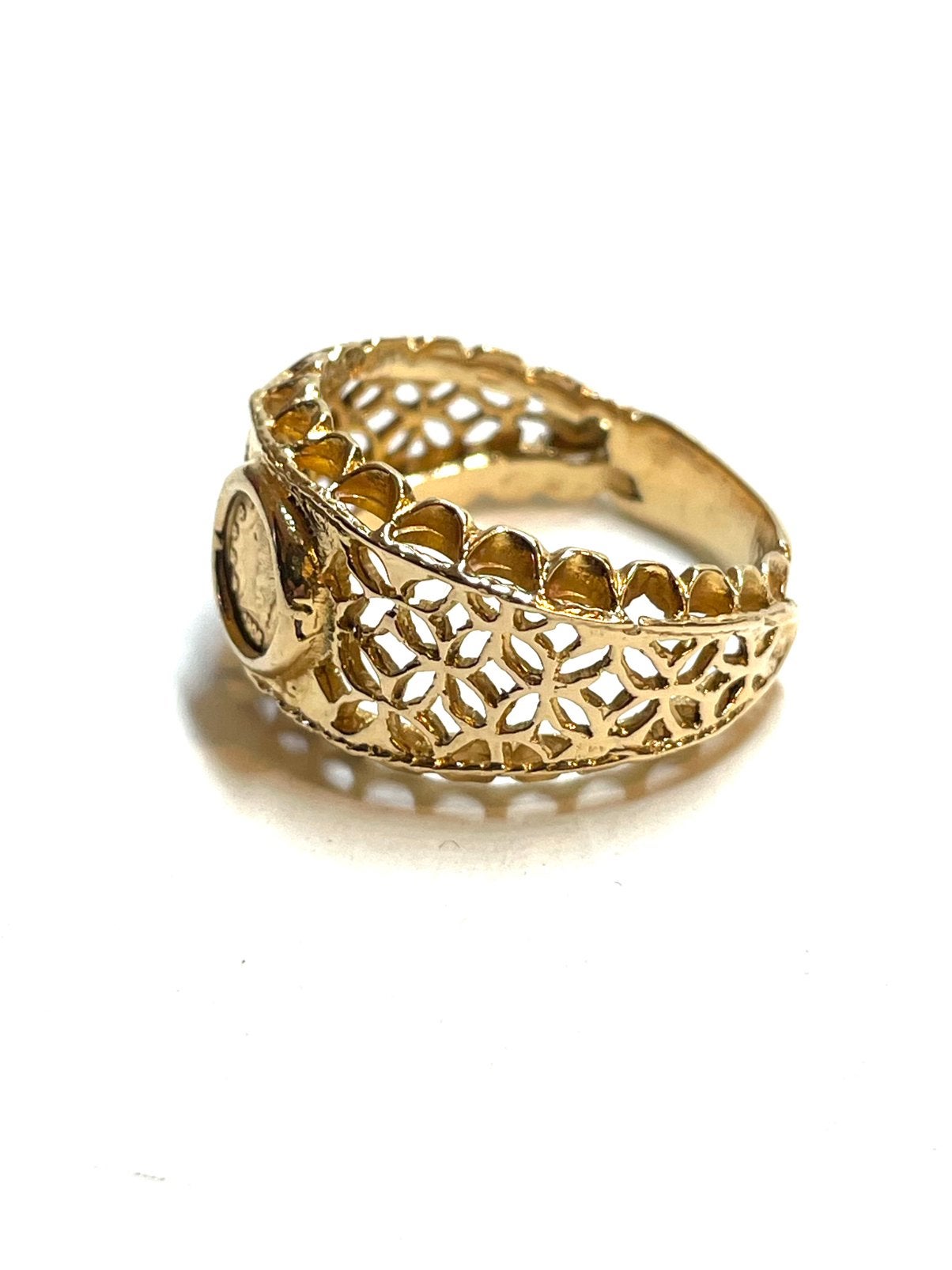 18k gouden muntring, -, -, Ophalen of Verzenden, Zo goed als nieuw
