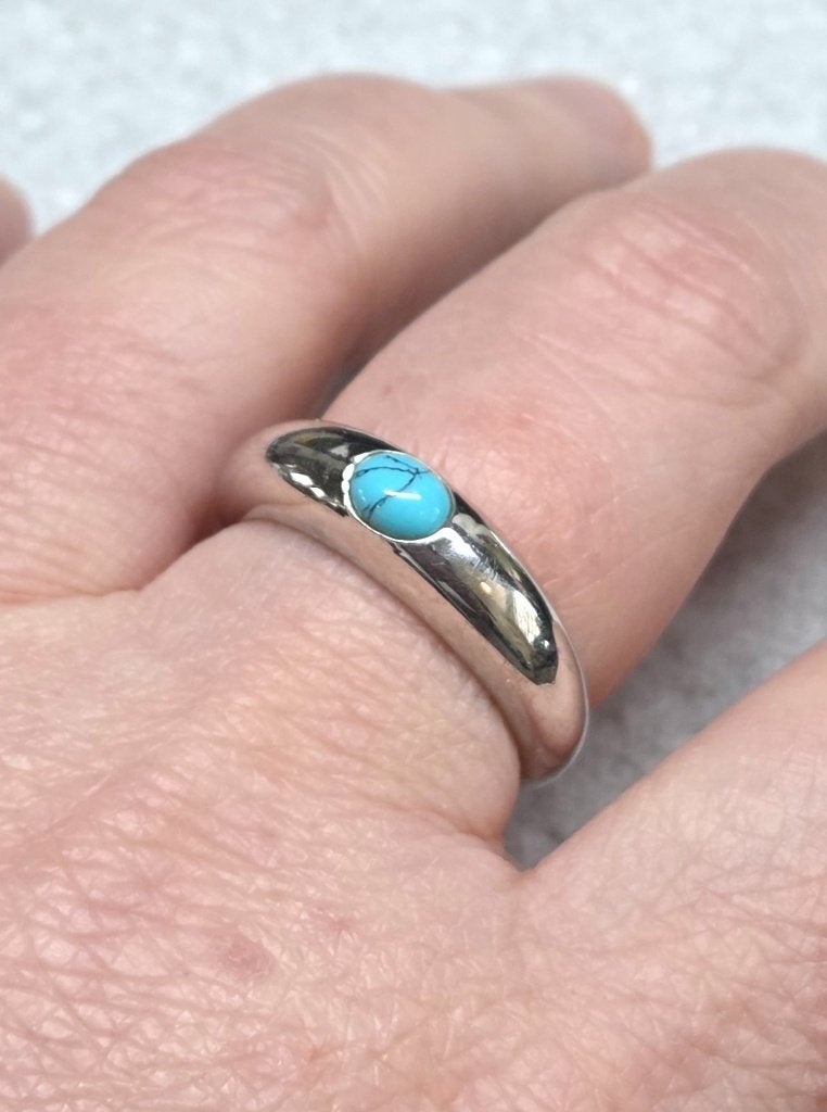 Maat 19 - TI SENTO zilveren (925) ring ovale TURKOOIS, Ophalen, 19 tot 20, Zo goed als nieuw, Met edelsteen