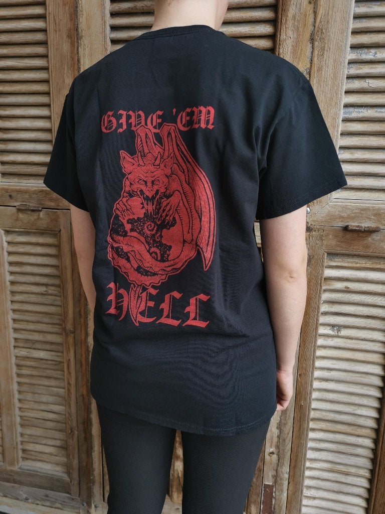 Give 'em hell t-shirt, Kleding | Heren, T-shirts, Zwart, Nieuw, Overige maten, Ophalen of Verzenden