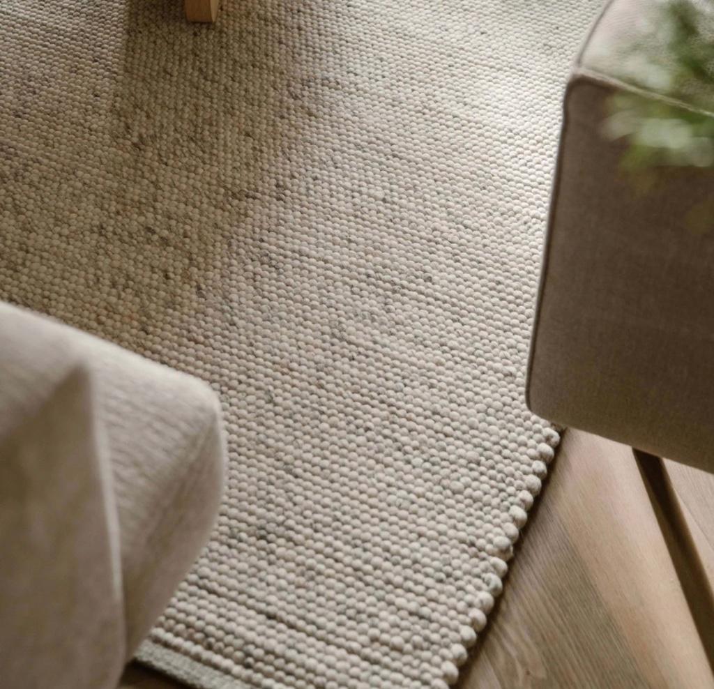 Wollen vloerkleed beige (nieuw!), Ophalen, Beige, 200 cm of meer, Japandi/Scandinavisch