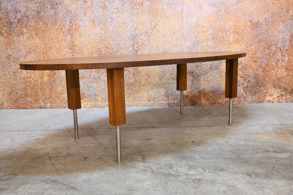 ZGANieuw Pilat & Pilat houten design eettafel type Jelle, Overige materialen, Pilat & Pilat, 200 cm of meer, Zo goed als nieuw