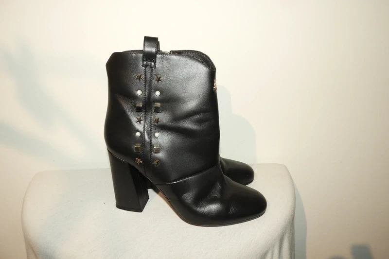 Patrizia Pepe laarsjes studs zijkanten zwart leer mt 40