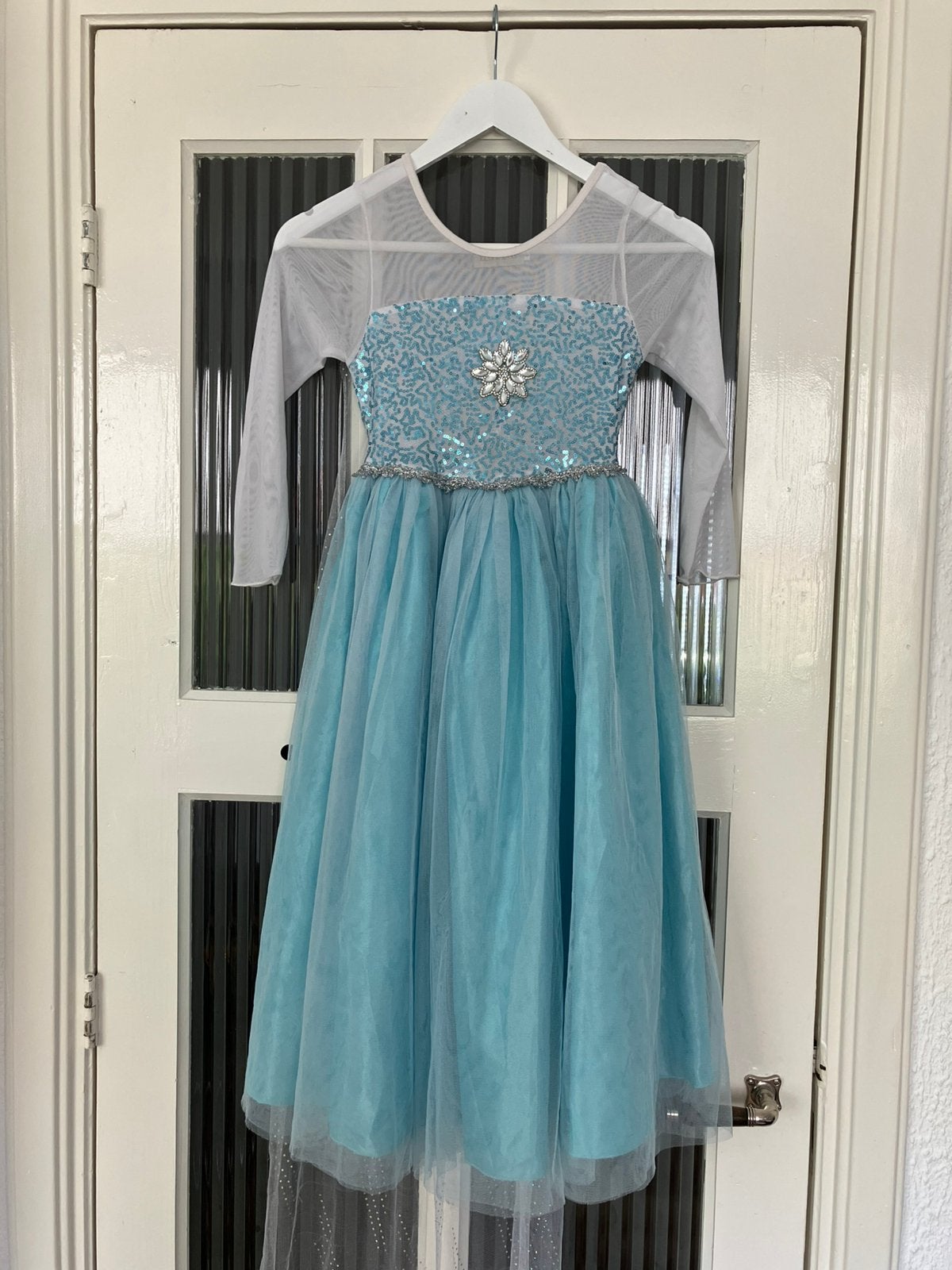 Prinsessenjurk Elsa of ijskoningin +/- 6 jaar, Kinderen en Baby's, Kinderkleding | Maat 122, Ophalen, Gebruikt, Meisje, Jurk of Rok