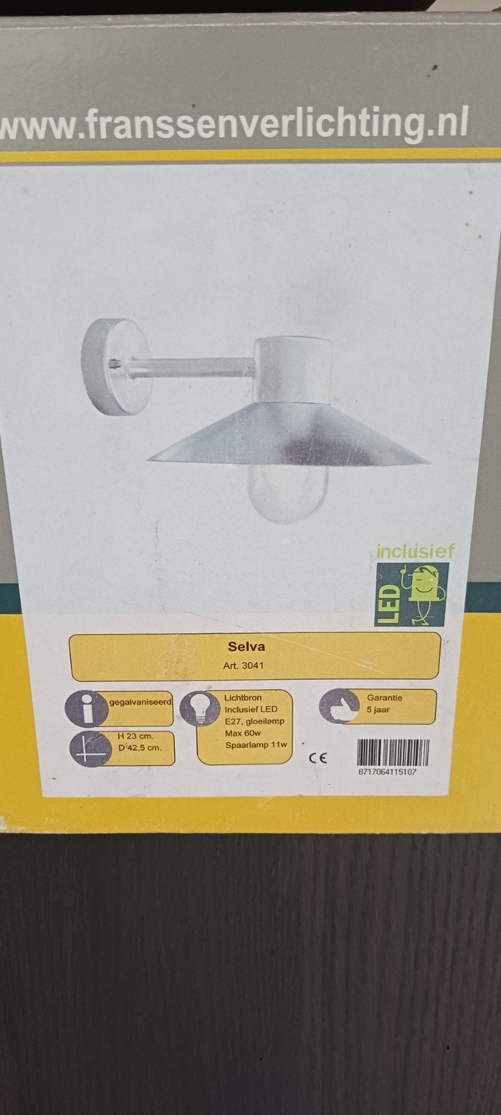 Franssen Verlichting Selva Buitenlamp Gegalvaniseerd, Ophalen, Nieuw