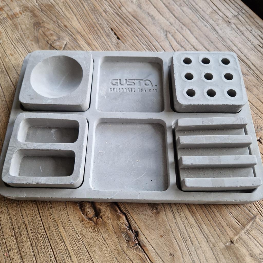 GUSTA buroset grijze set van beton, Ophalen of Verzenden, Grijs, Natuurlijk materiaal, Industrieel