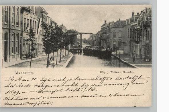 Maassluis  TOPKAART Duur DUBBELRINGst. 1898 J.A.Waltman, Verzenden, Voor 1920, Gelopen, Zuid-Holland