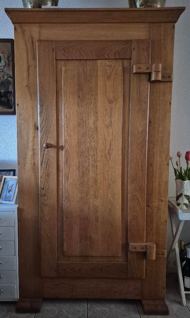 meubel eikenhouten mechelse kast, Ophalen, 100 tot 150 cm, Eikenhout, Mechelse eikenhouten strakke kast