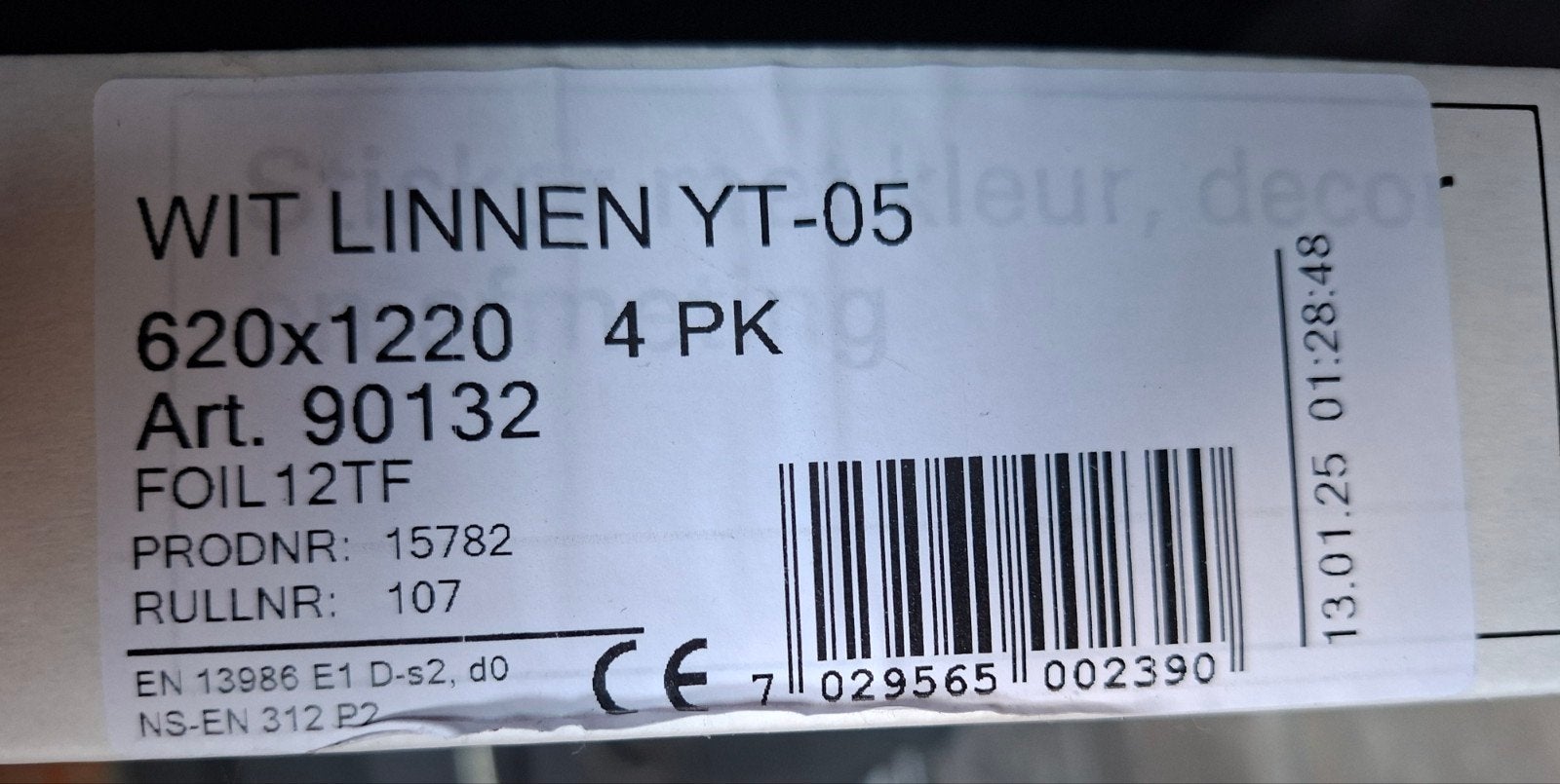 Agnes One-Step Plafondpanelen Wit Linnen YT-05 (5 platen), Ophalen, Zo goed als nieuw, Hout, Minder dan 20 mm