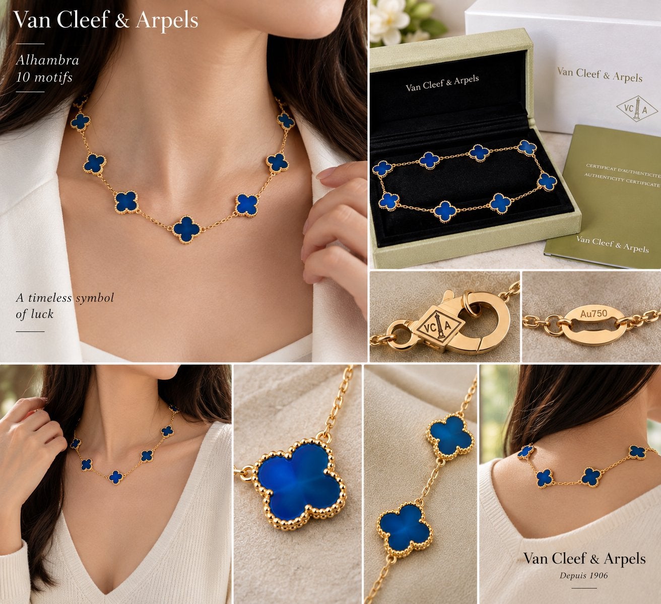 VCA Inspired 10 Klaver Ketting – 18K Goud, Ophalen of Verzenden, Nieuw, Goud