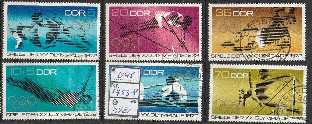 DDR Olympiade '72 Michel 1725-30 Nr.D482g, Verzenden, DDR, Gestempeld