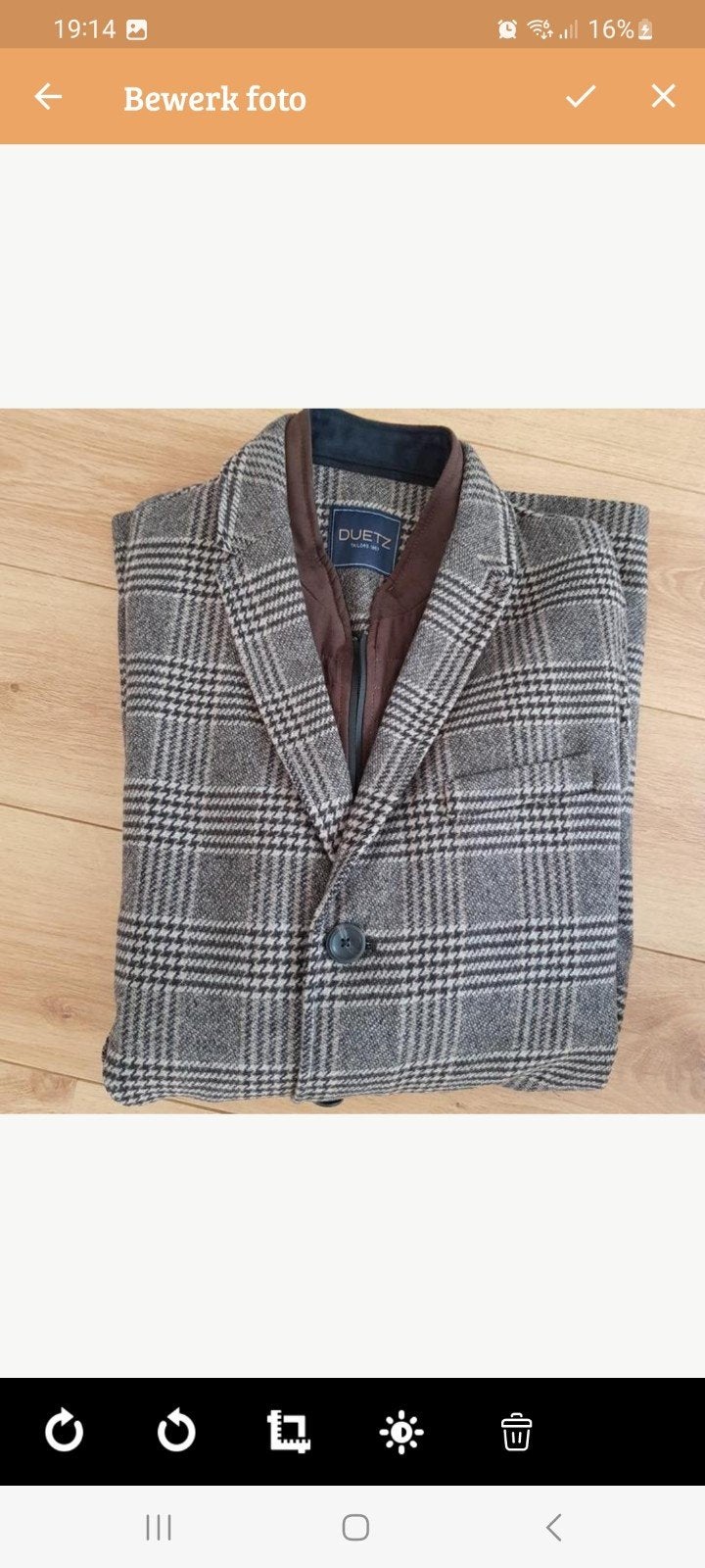 Nieuwe winterjas 50 Heren wol geruit bruin, Kleding | Heren, Bruin, Maat 48/50 (M), Adam, Nieuw