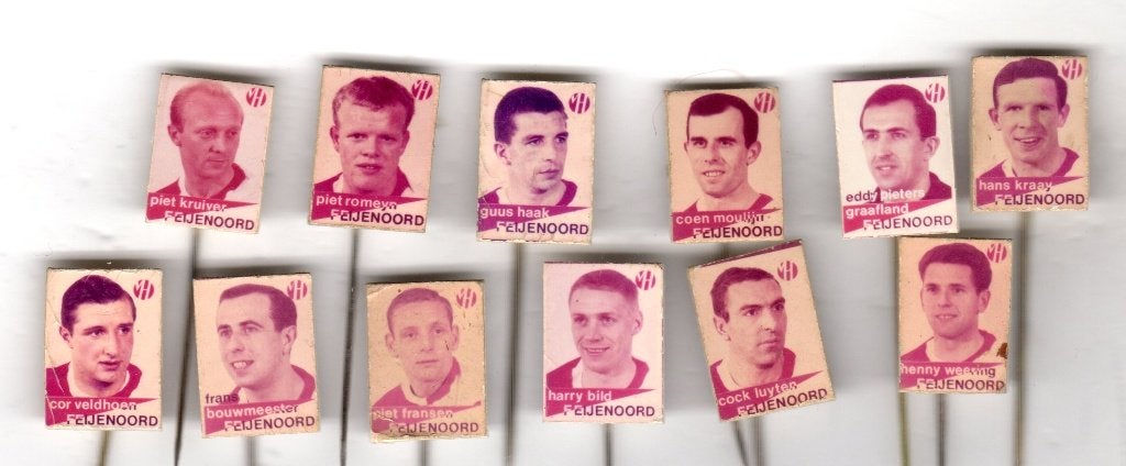 12 speldjes VAN HOUTEN FEYENOORD MOULIJN ROTTERDAM KRAAY HAA, Ophalen of Verzenden, Gebruikt, Overige onderwerpen