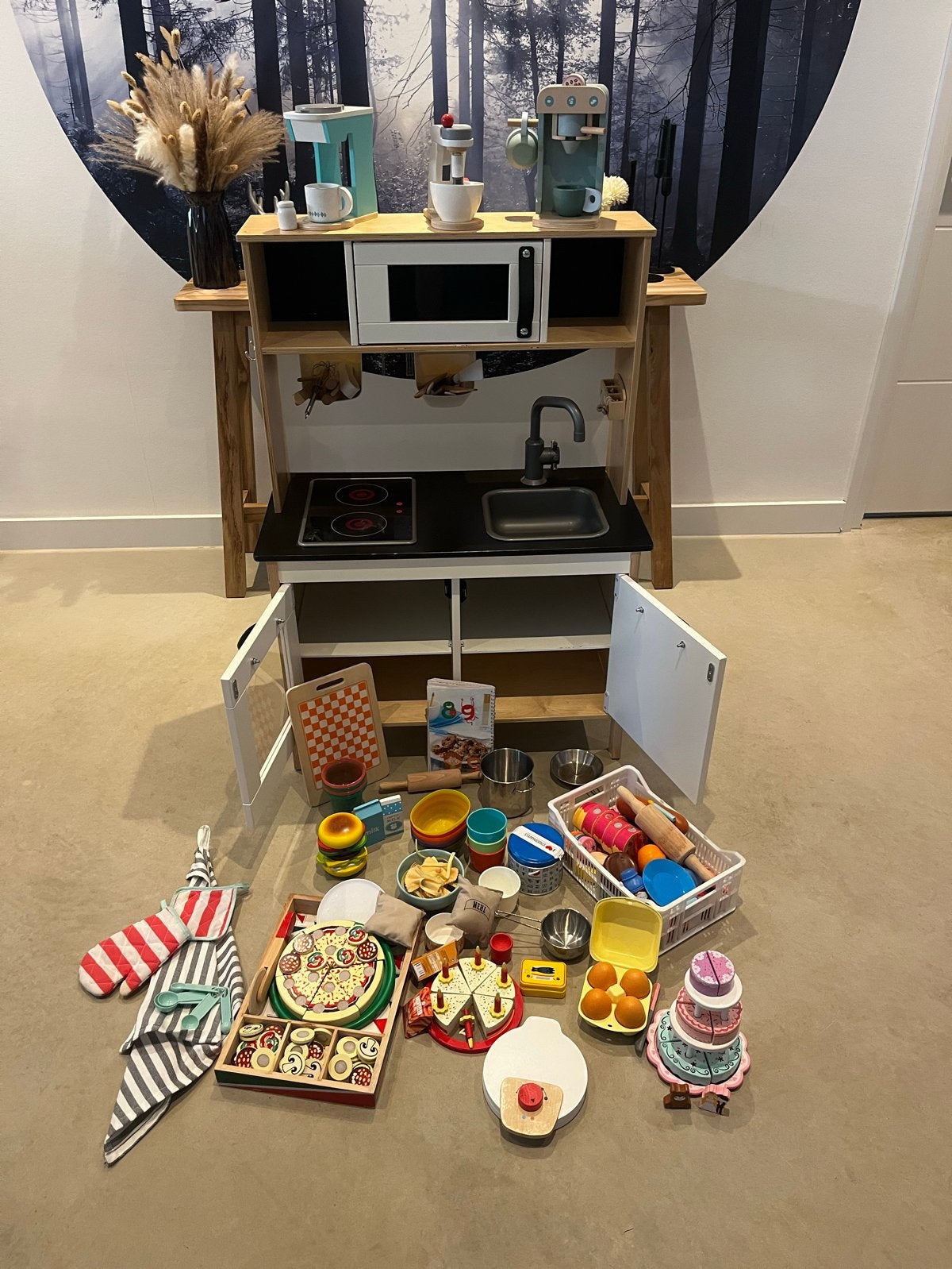 Houten speelkeuken met accessoires, Ophalen, Zo goed als nieuw, Knutselen