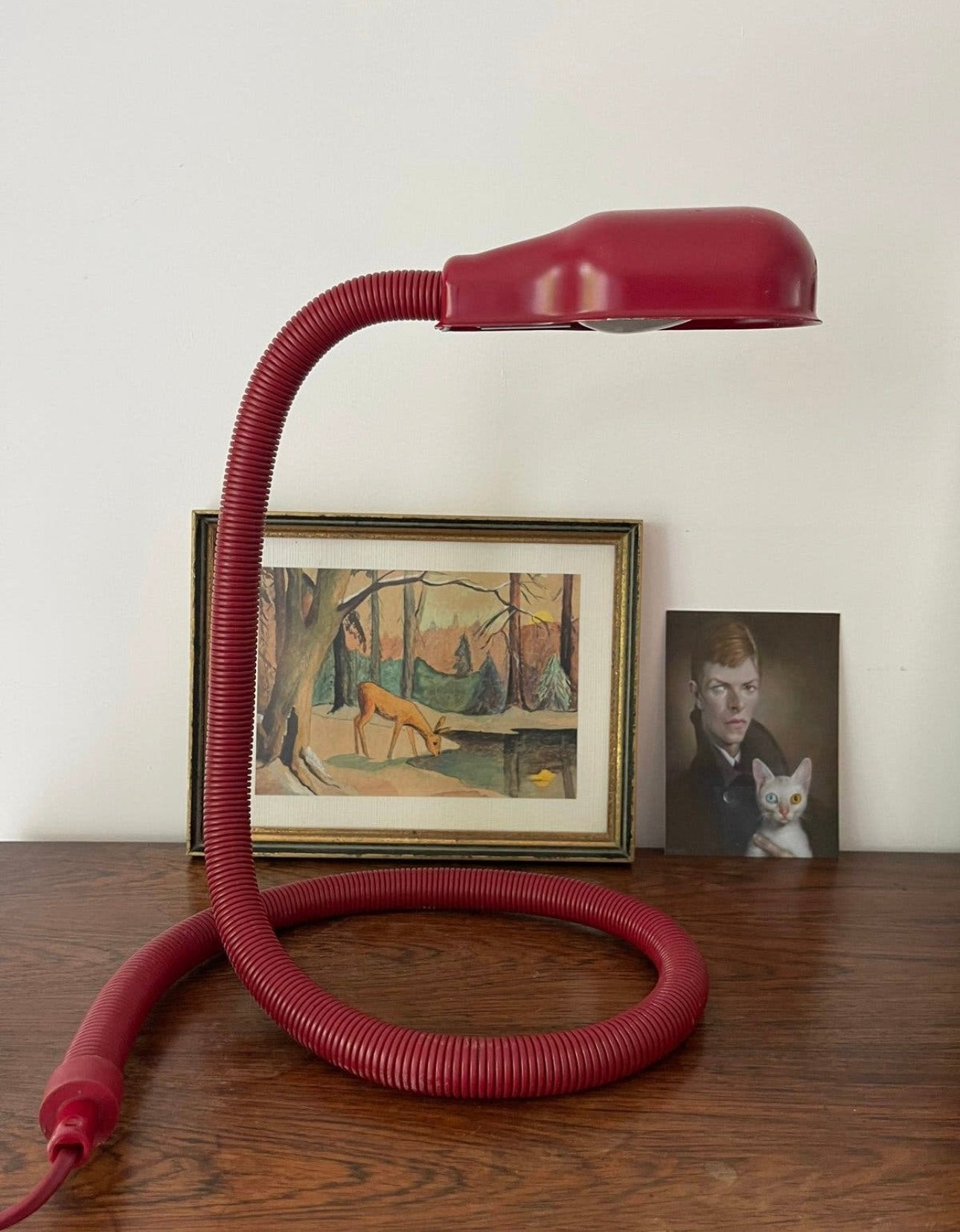 Vrieland design lamp Snake bureaulamp vintage zwart bordeaux, Ophalen of Verzenden, Huis en Inrichting